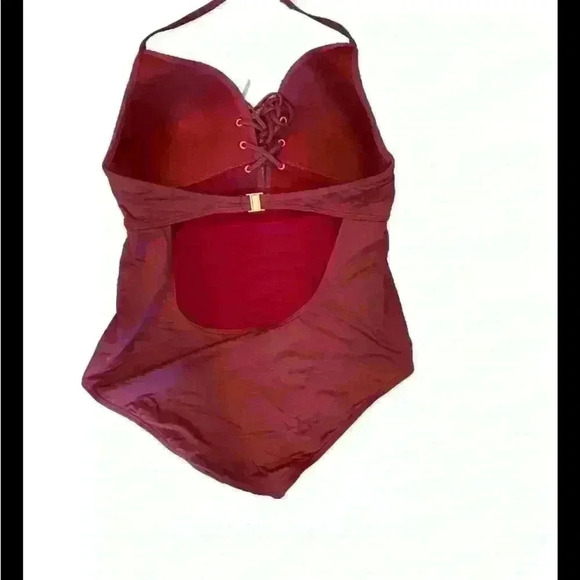 NIPTUCK SWIM Maroon ONE PIECE SLIMMING SWIMSUIT Size 12 US - Picture 3 of 5